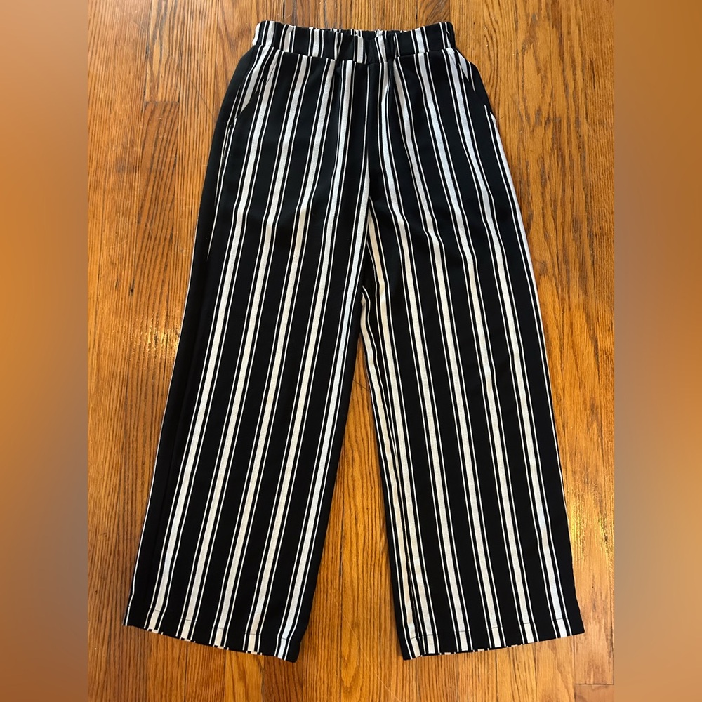 Black and White Striped Pants